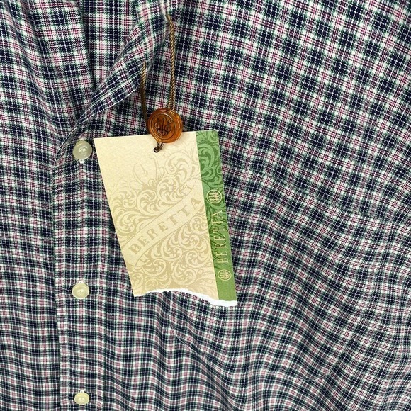 NWT Beretta Classic Wood Drip Dry Long Sleeve Button Down Shirt Black/White-3XL - Picture 3 of 5